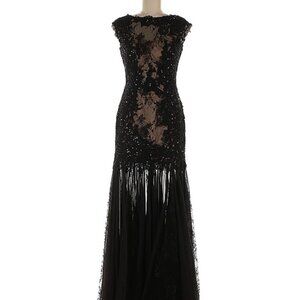 Mac Duggal Black Cocktail Masquerade Dress